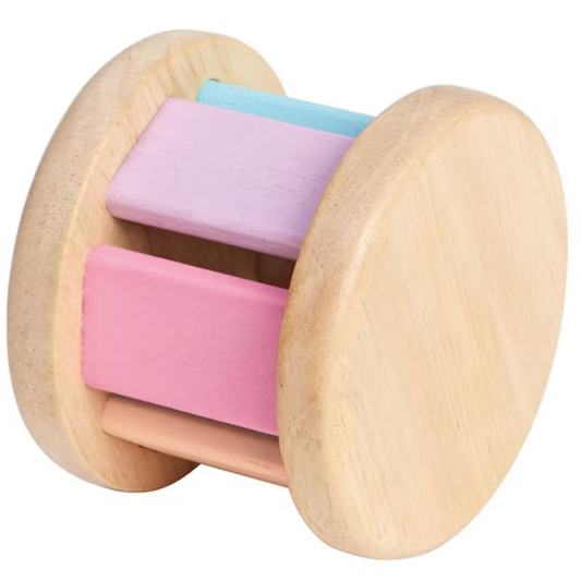 Rulle i trä – Pastell babyleksak med ljud – PlanToys