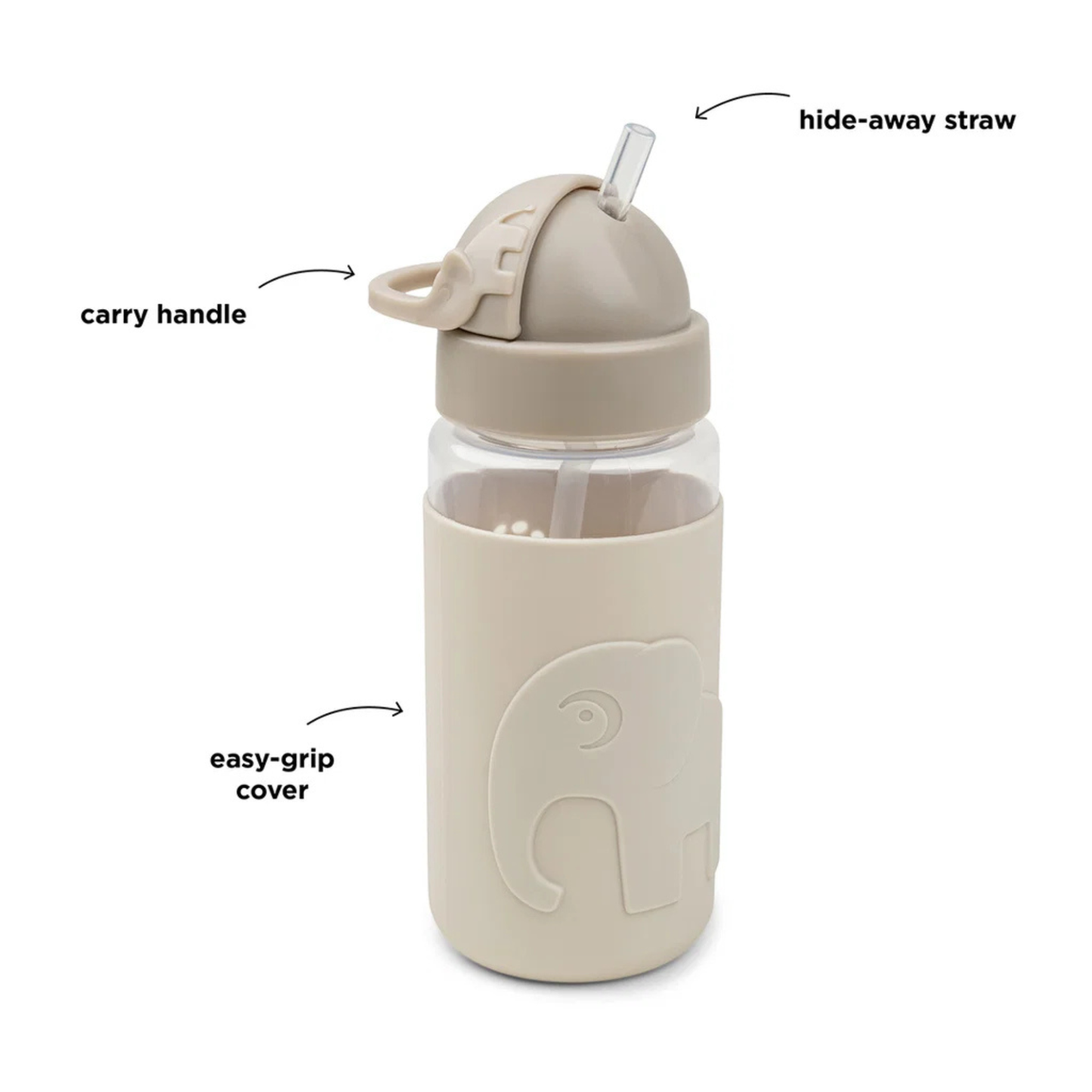 Easy-Grip Straw Bottle Elphee 350 ml Sand – Done by Deer