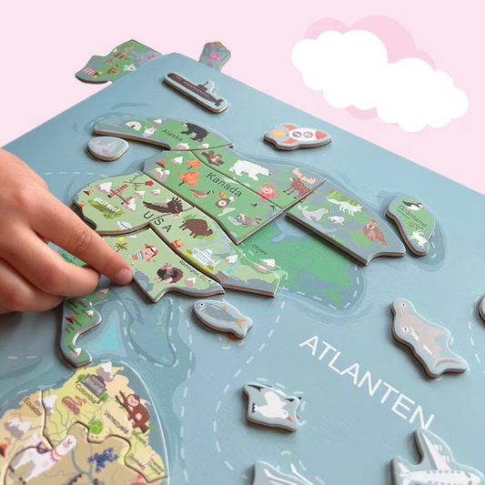 Väggkarta världen – Magnetpussel & Whiteboard – PolarB by VIGA