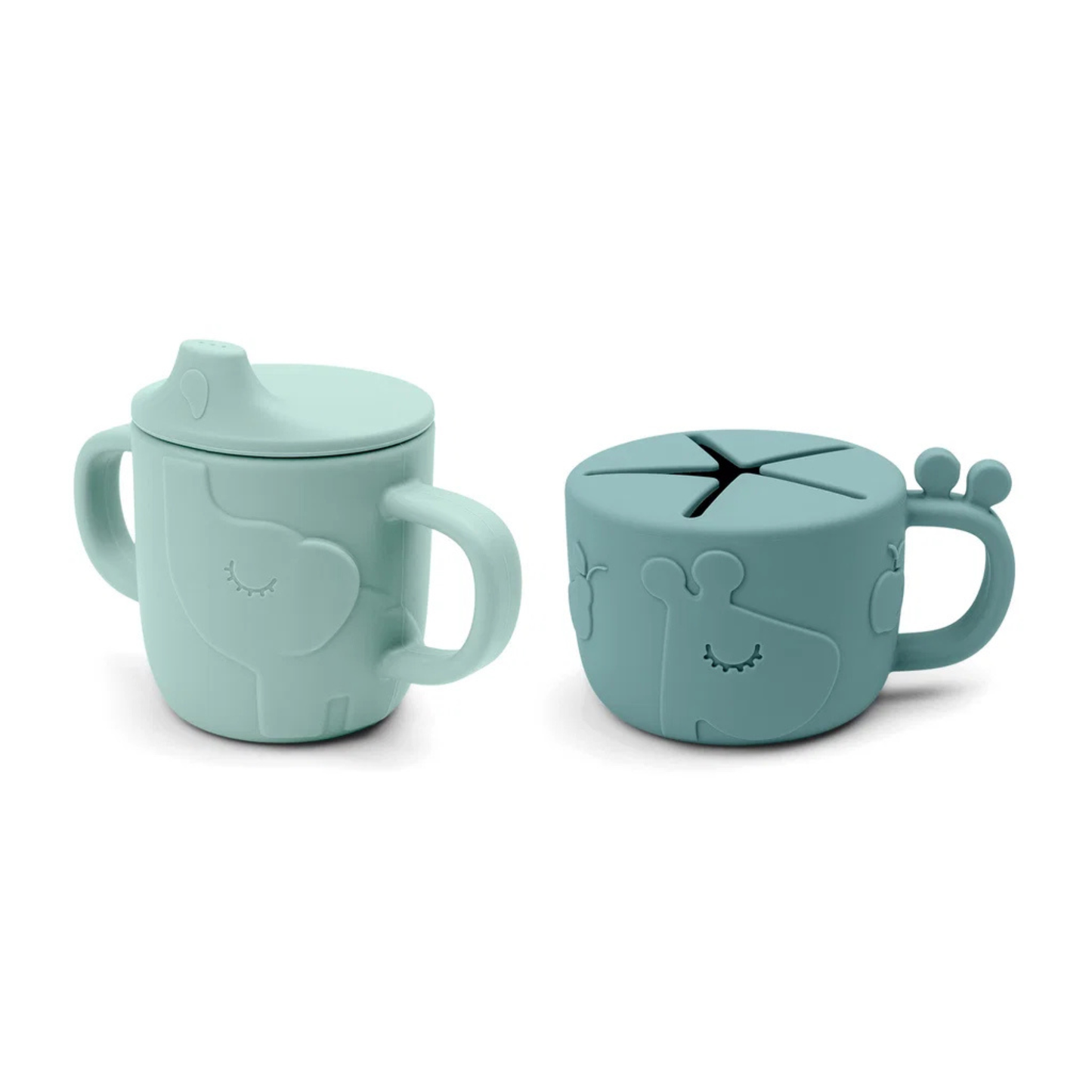 Peekaboo Spout & Snack Cup Set Deer Friends Grön – Done by Deer