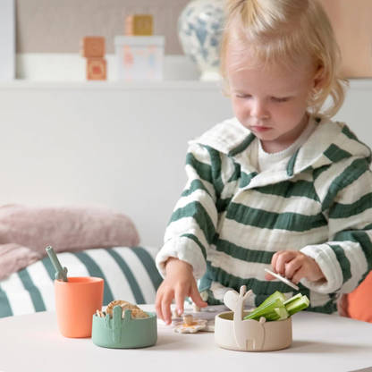 Silikonskålar Lalee Beige & Grön 2-pack – Done by Deer
