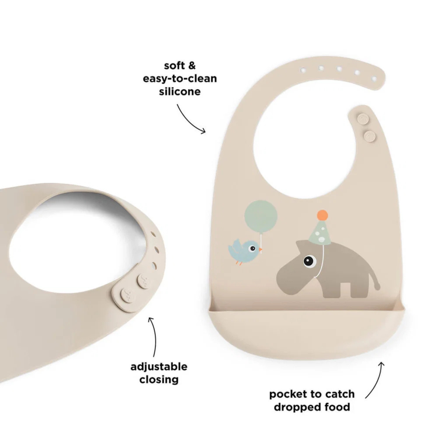 Silicone Bib Celebration Sand – Done by Deer