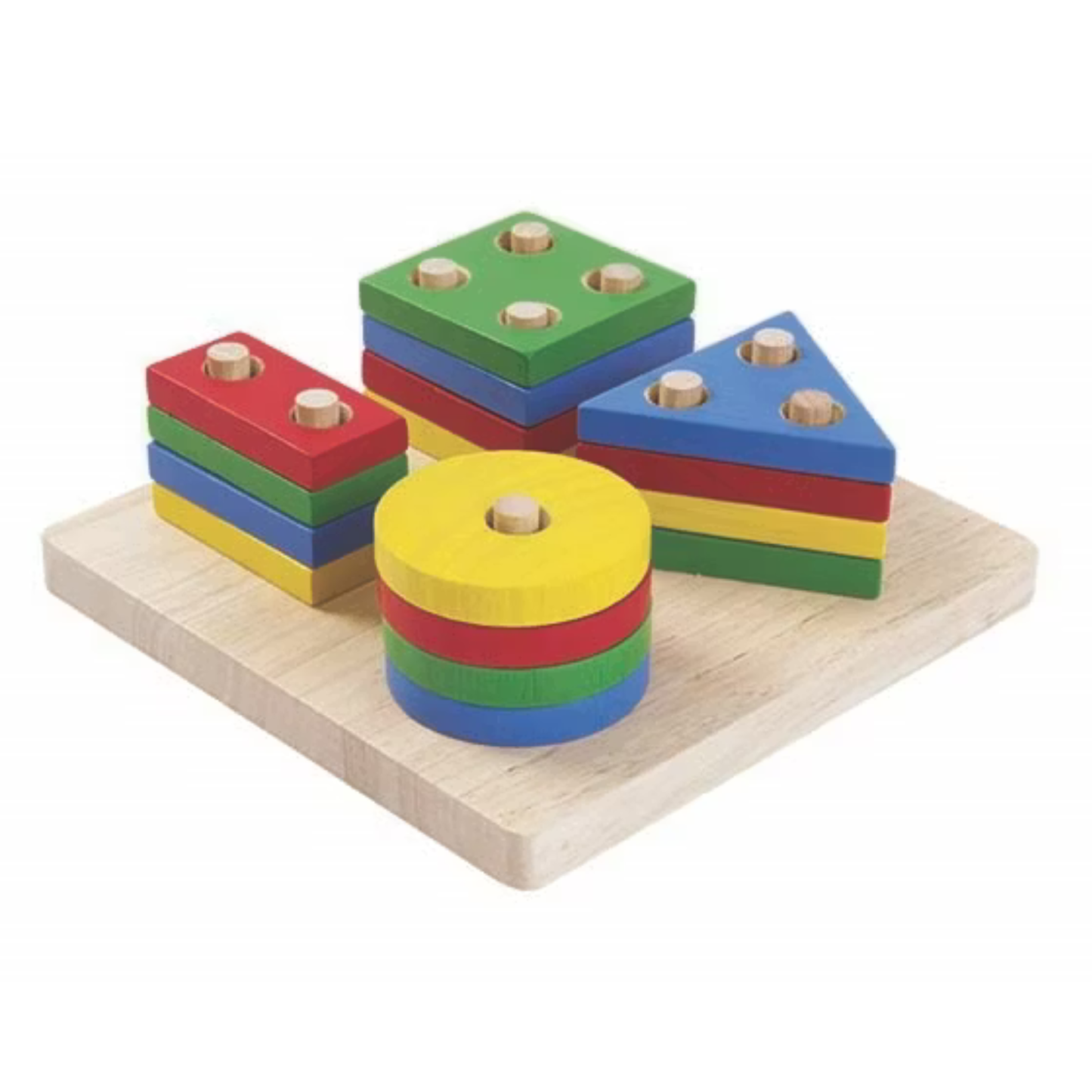 Geometrisk sorteringsbräda – 4 former & färger – PlanToys