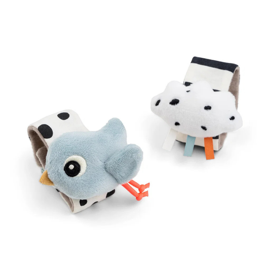 Handledsskallra 2-pack Happy Clouds Blå – Done by Deer