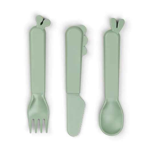 Kiddish Cutlery Set Deer Friends Grön – Done by Deer
