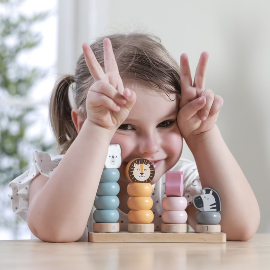 Räkna och bygg djur – Pedagogisk stapelleksak – PolarB by VIGA