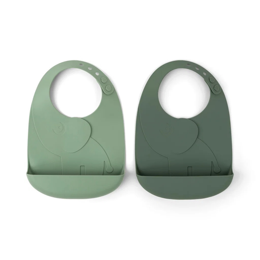 Peekaboo Bib 2-pack Elphee Grön – Done by Deer