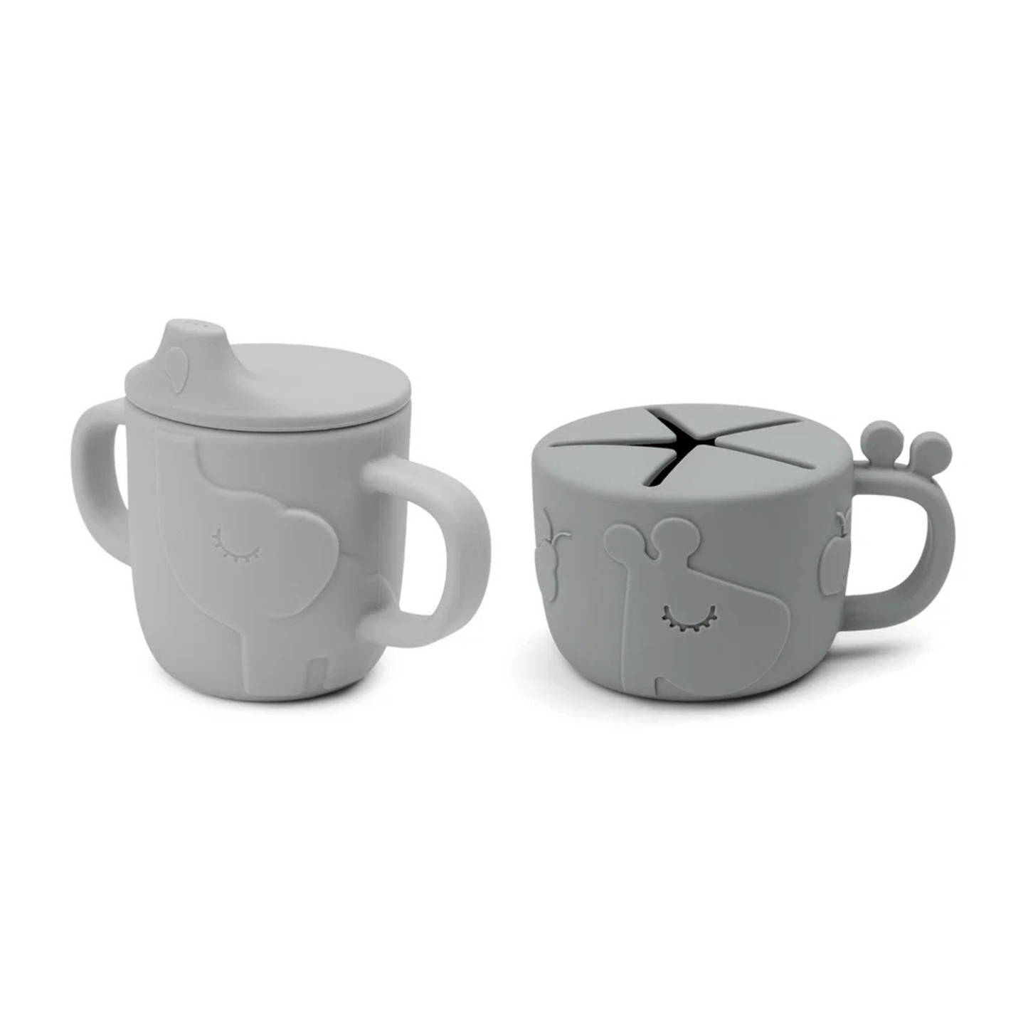 Peekaboo Pipmugg & Snackmugg Set Grå – Done by Deer