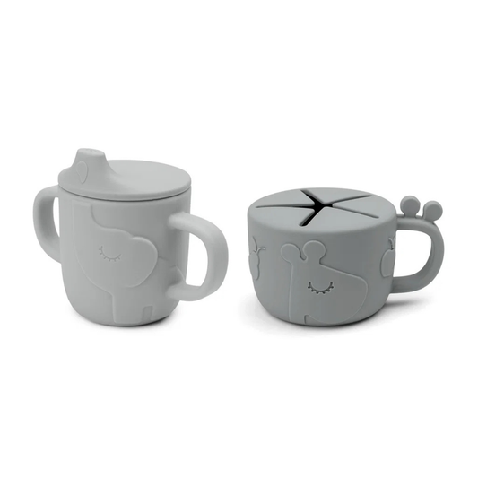 Peekaboo Pipmugg & Snackmugg Set Grå – Done by Deer