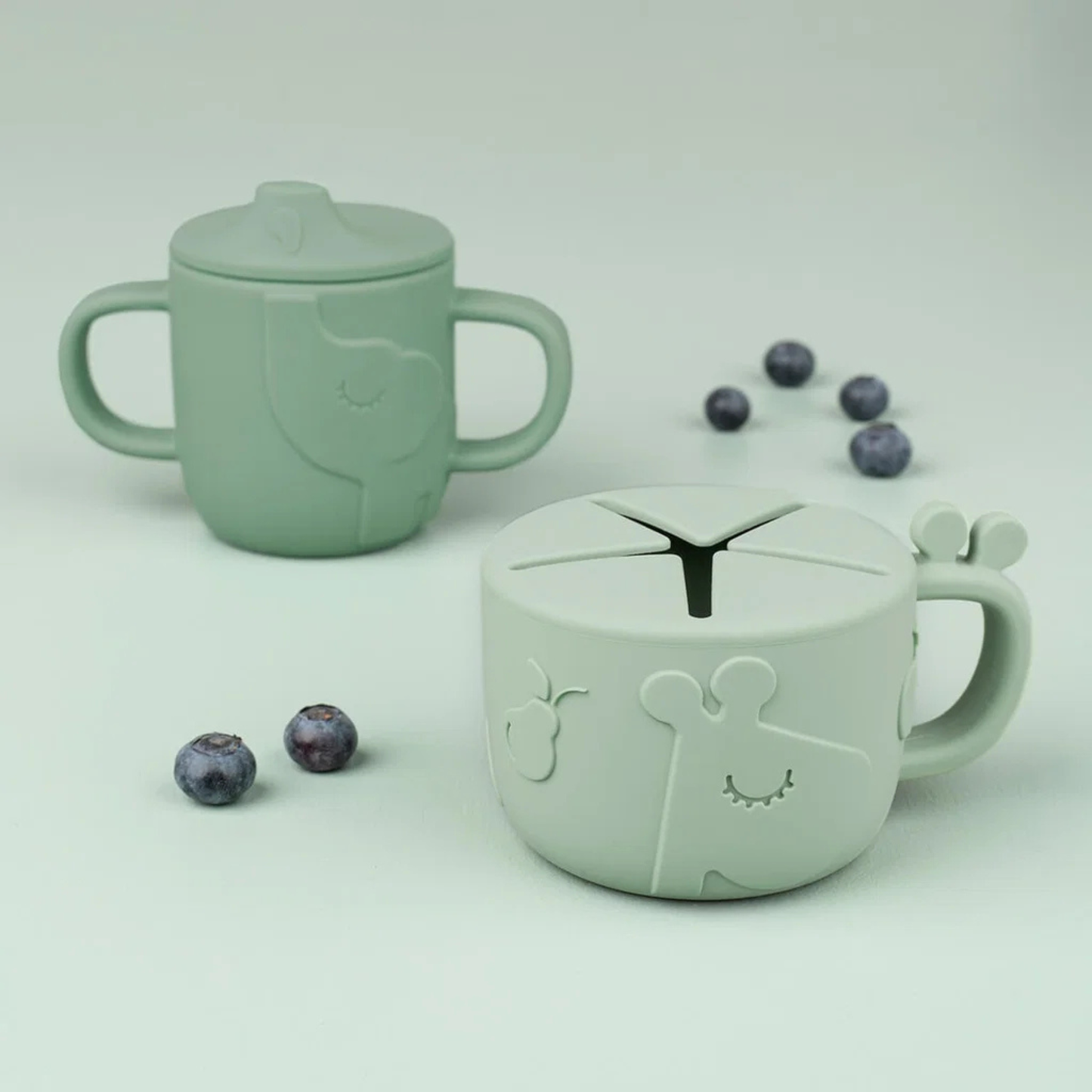 Peekaboo Spout & Snack Cup Set Deer Friends Grön – Done by Deer