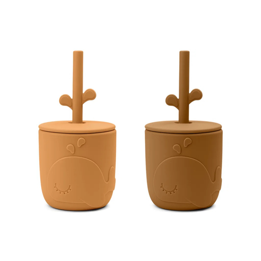 Peekaboo Straw Cup 2-pack Wally Sand – Done by Deer