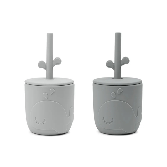 Peekaboo Sugrörsmugg 2-pack Wally Grå – Done by Deer