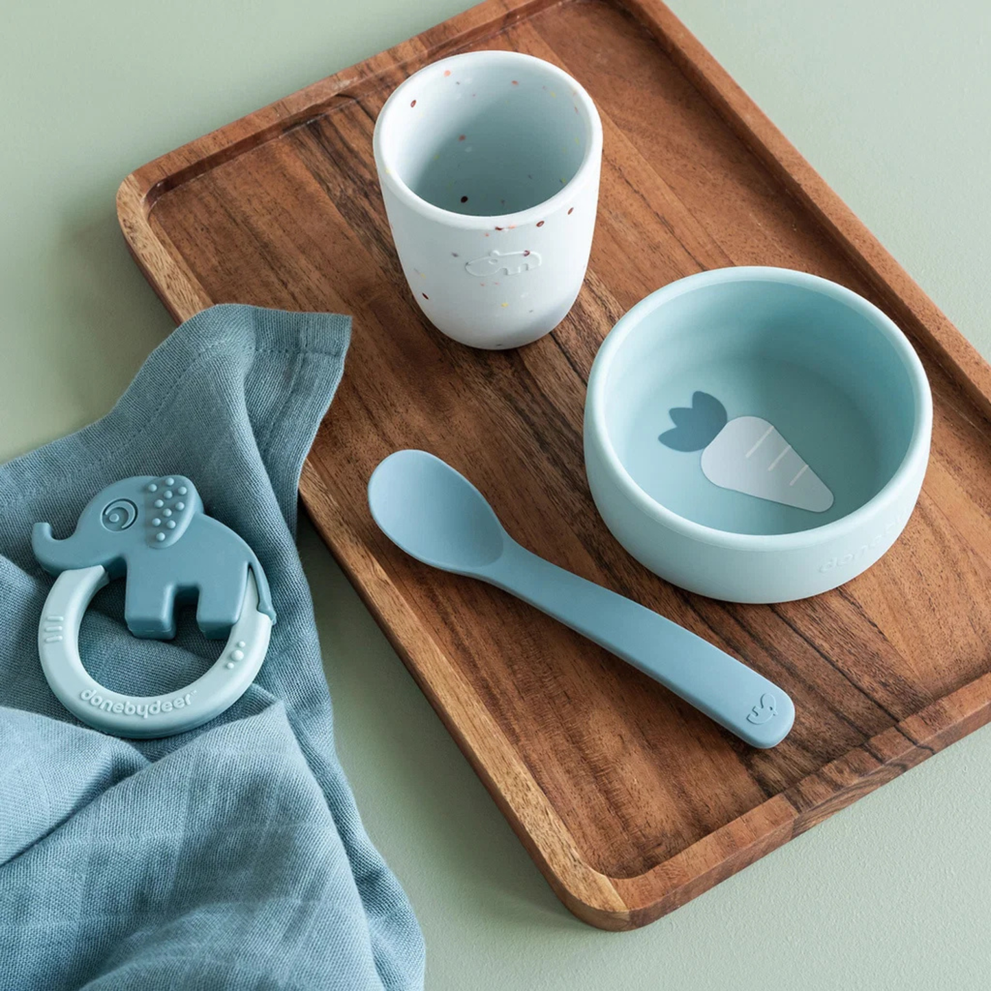 Silicone First Meal Set Blå – Done by Deer