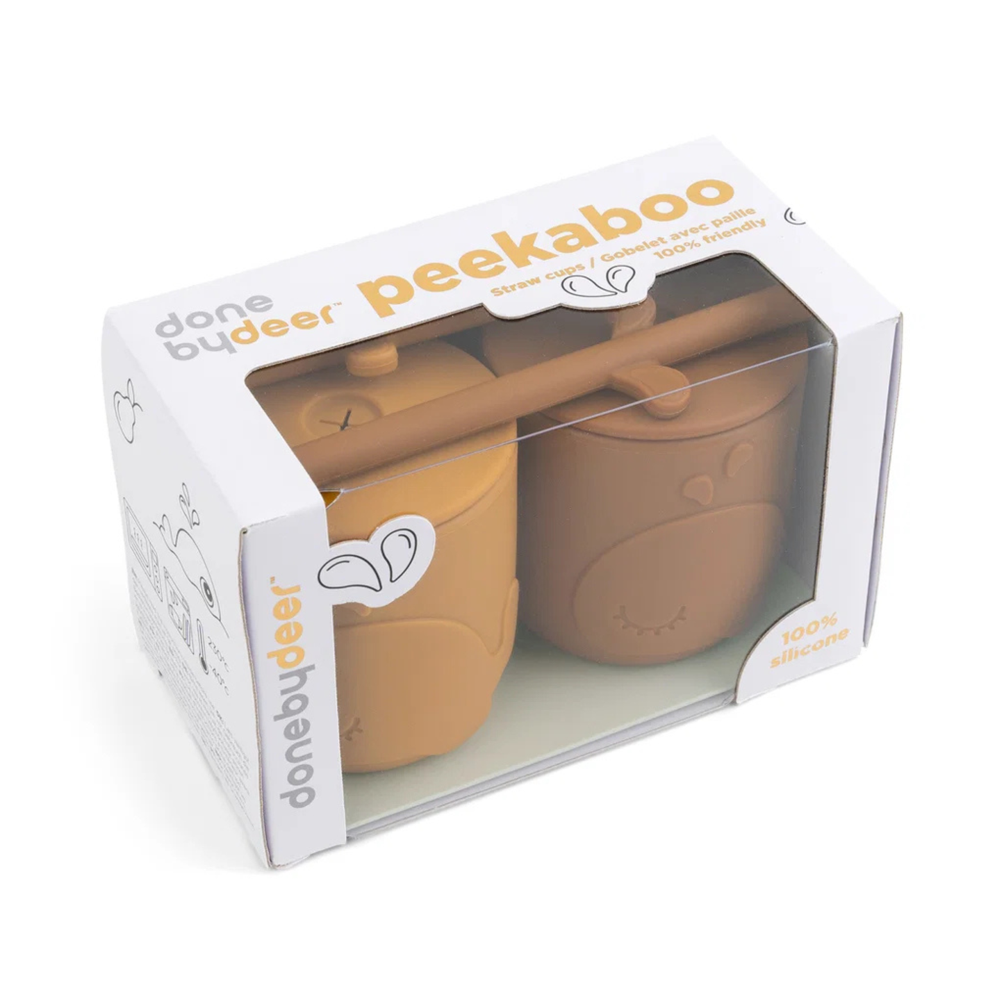 Peekaboo Straw Cup 2-pack Wally Sand – Done by Deer