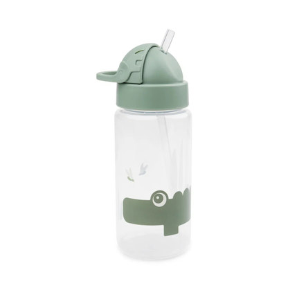Drickflaska med sugrör Croco 350 ml Grön – Done by Deer